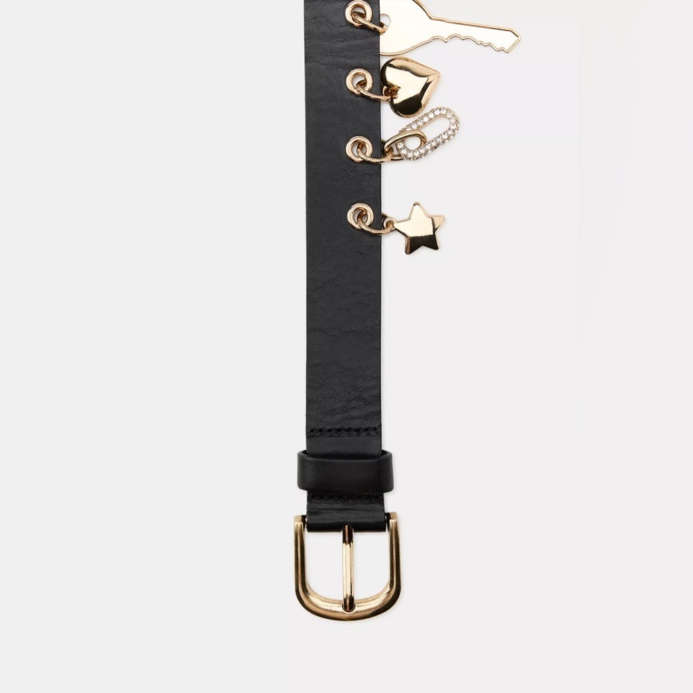 ZARA 100% LEATHER CHARM BELT - Picture 7 of 8
